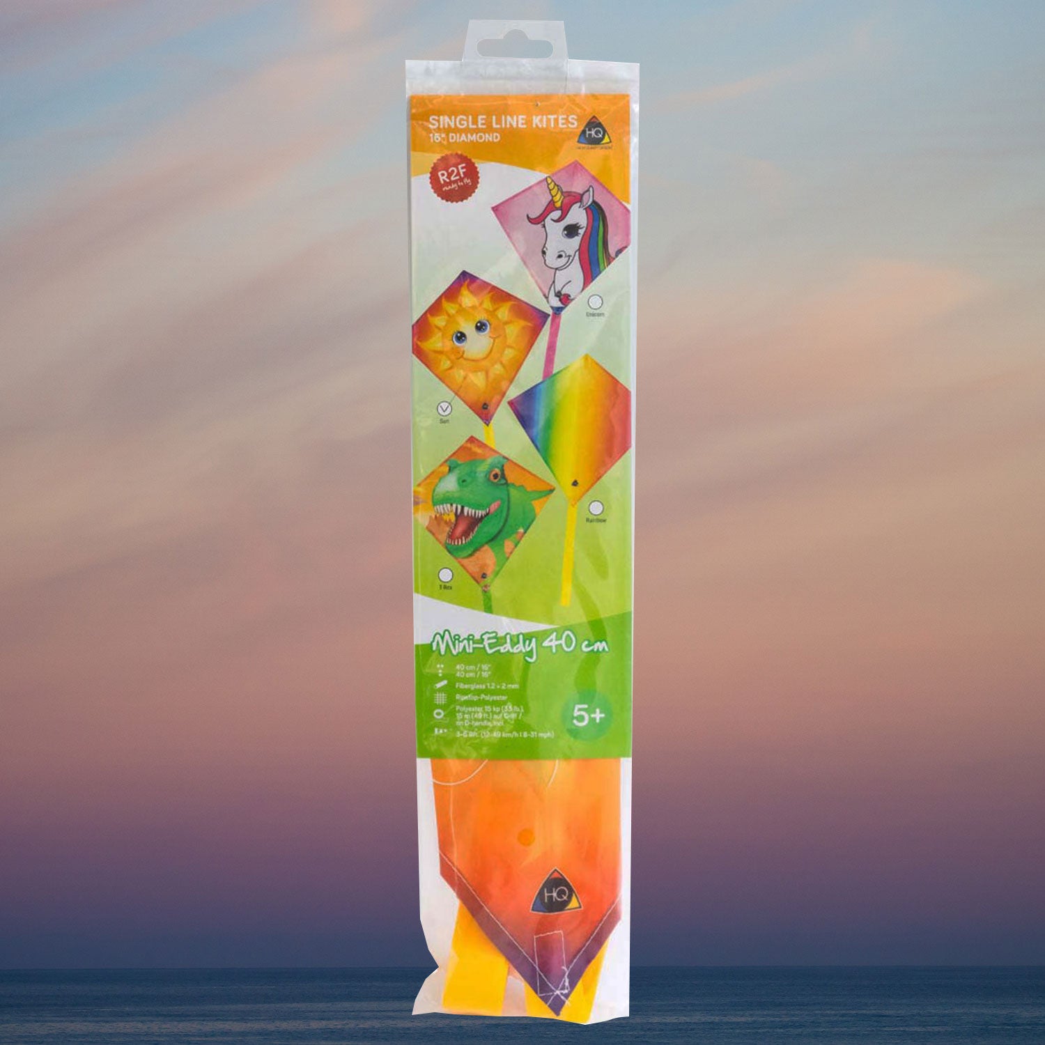 Kinderdrachen HQ Mini Eddy | kleiner Kinderdrache 40 cm flugfertig montiert | Drachen für Kleinkinder