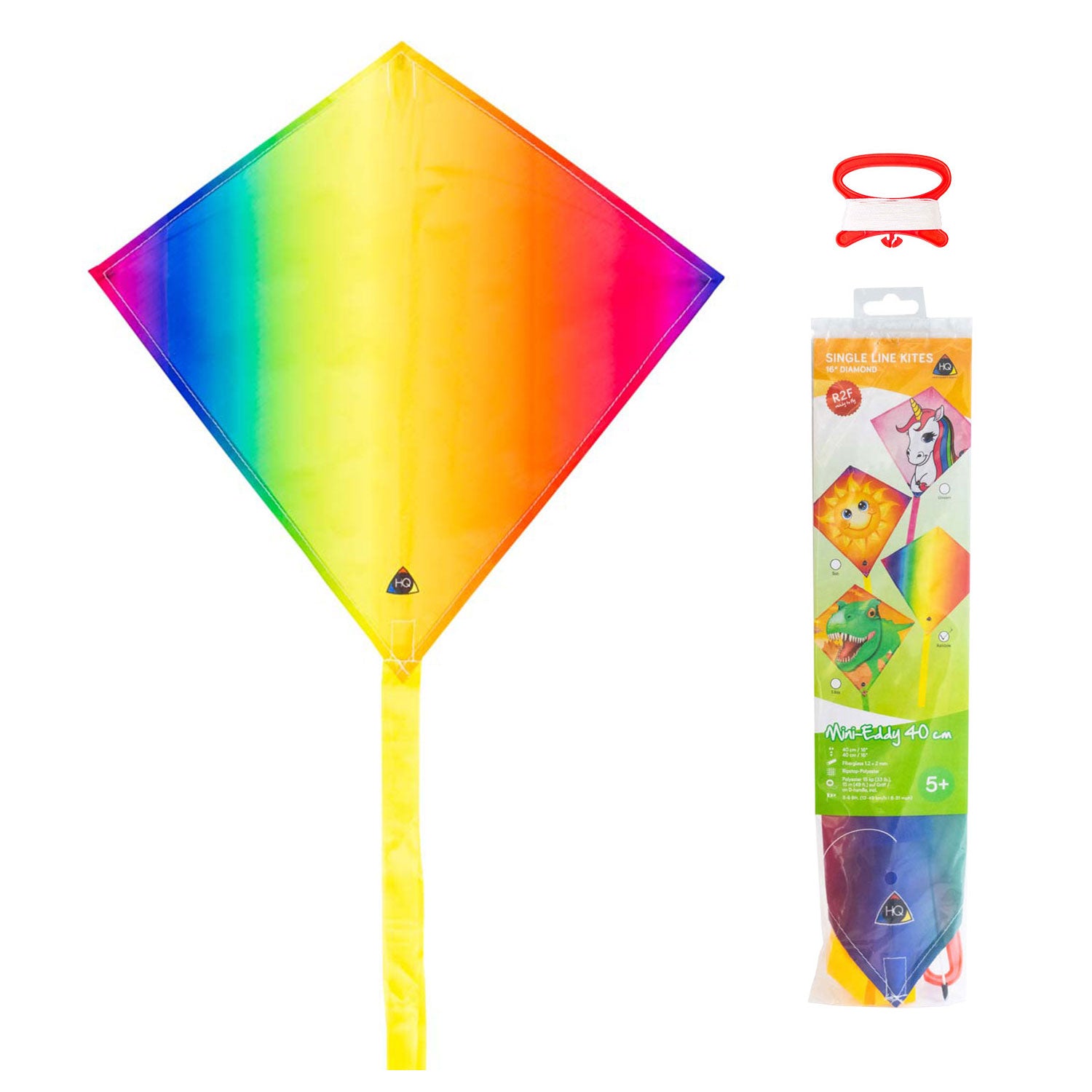 Kinderdrachen HQ Mini Eddy | kleiner Kinderdrache 40 cm flugfertig montiert | Drachen für Kleinkinder