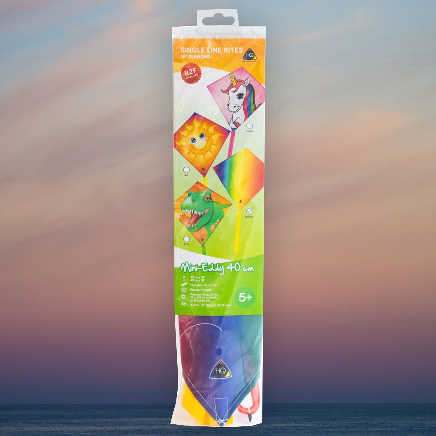 Kinderdrachen HQ Mini Eddy | kleiner Kinderdrache 40 cm flugfertig montiert | Drachen für Kleinkinder