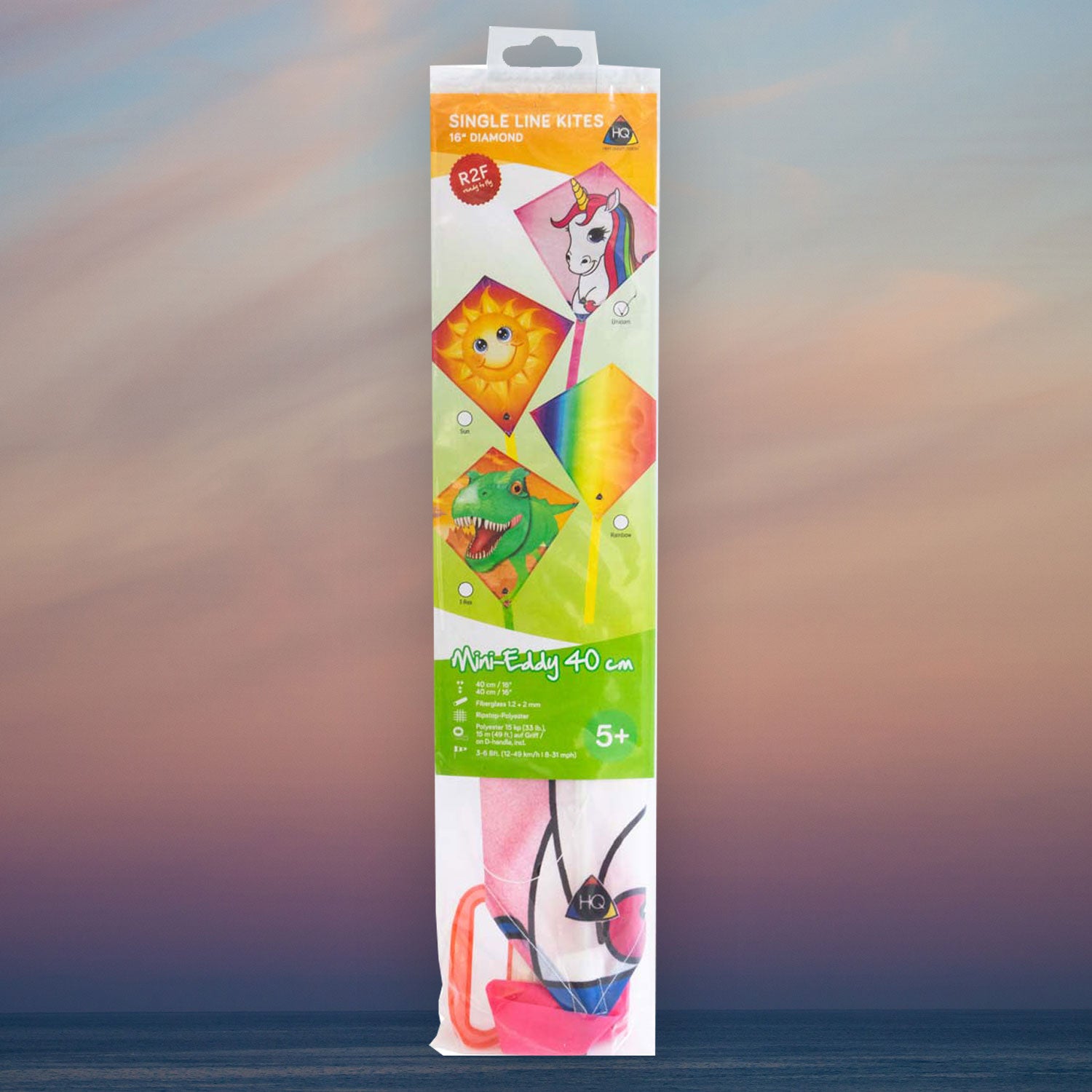 Kinderdrachen HQ Mini Eddy | kleiner Kinderdrache 40 cm flugfertig montiert | Drachen für Kleinkinder