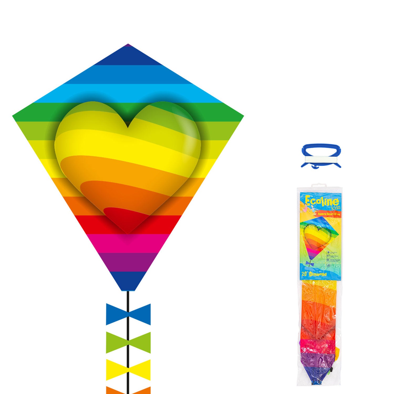 Kinderdrachen HQ Eddy Ecoline | kleiner Kinderdrache 50 cm flugfertig montiert | Drachen für Kleinkinder