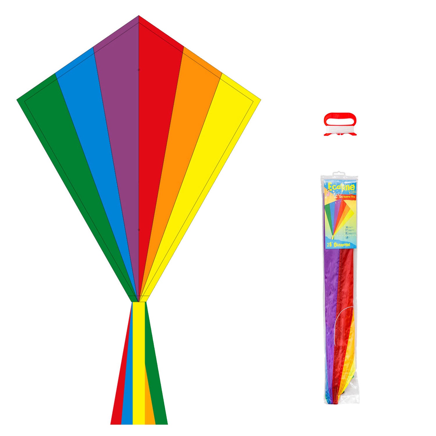 Kinderdrachen HQ Eddy Ecoline | Kinderdrache 70 cm flugfertig montiert | Flug Drachen für Kinder