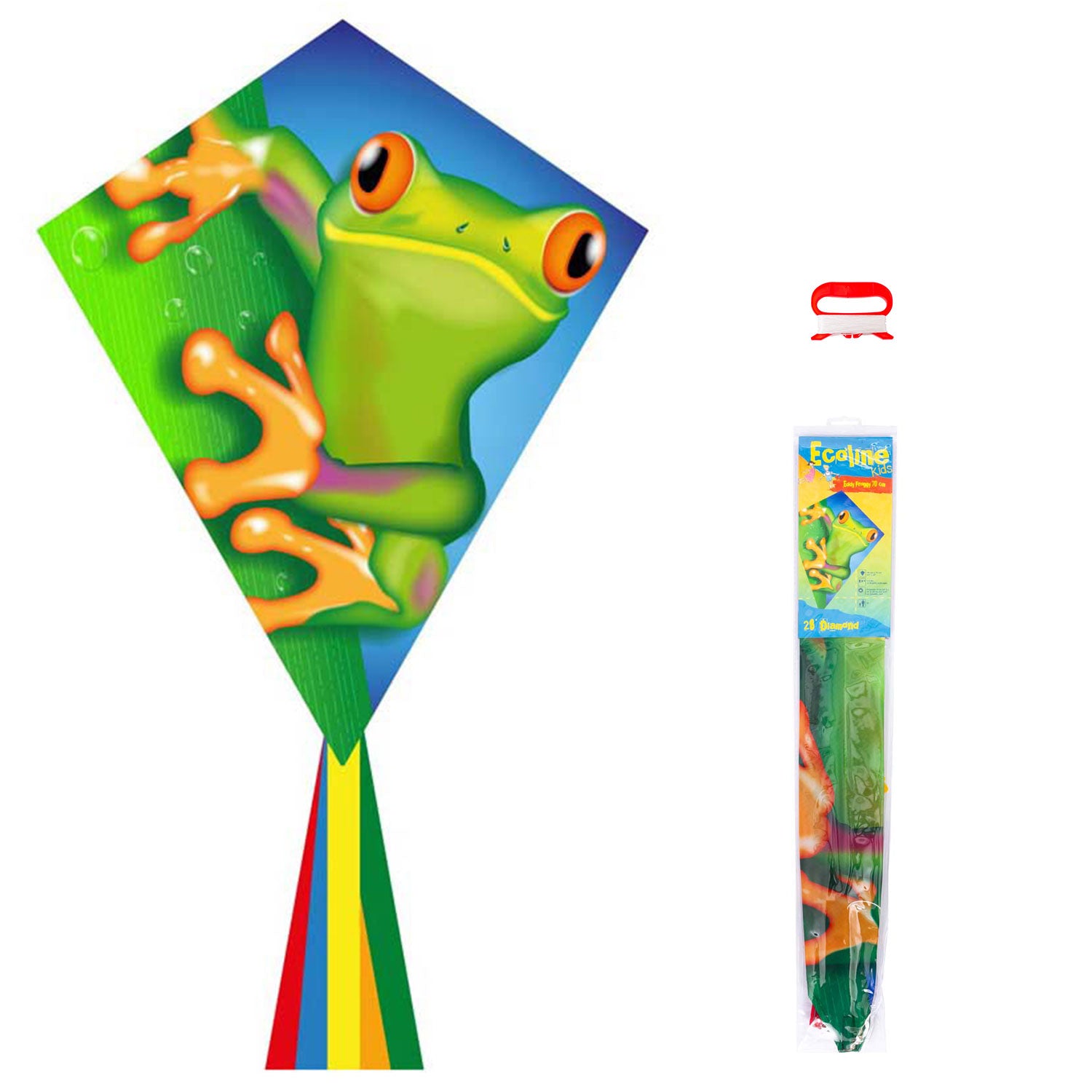 Kinderdrachen HQ Eddy Ecoline | Kinderdrache 70 cm flugfertig montiert | Flug Drachen für Kinder