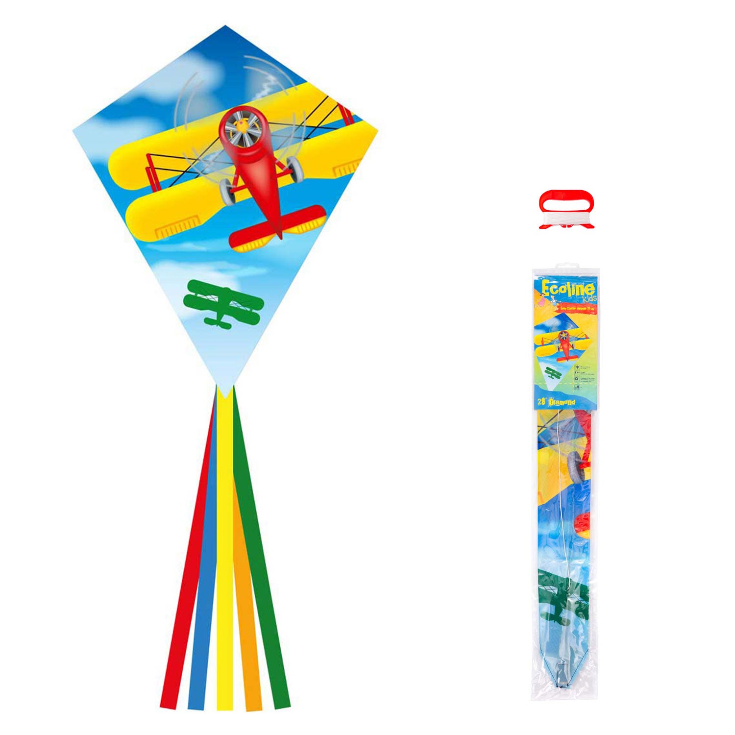 Kinderdrachen HQ Eddy Ecoline | Kinderdrache 70 cm flugfertig montiert | Flug Drachen für Kinder