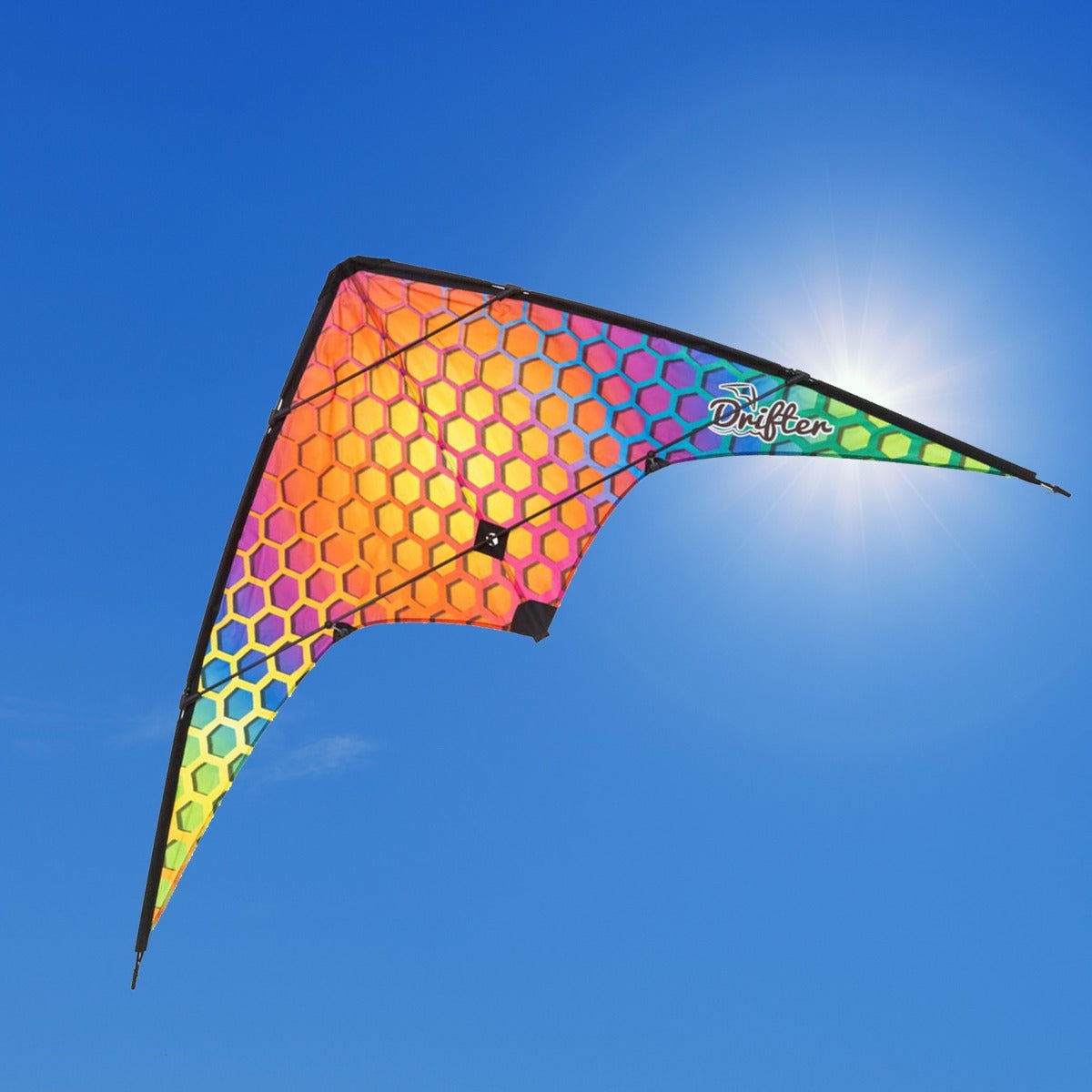 HQ Kinderdrachen Lenkdrachen Drachen HQ Drifter Rainbow Mesh 160 cm Flugdrache
