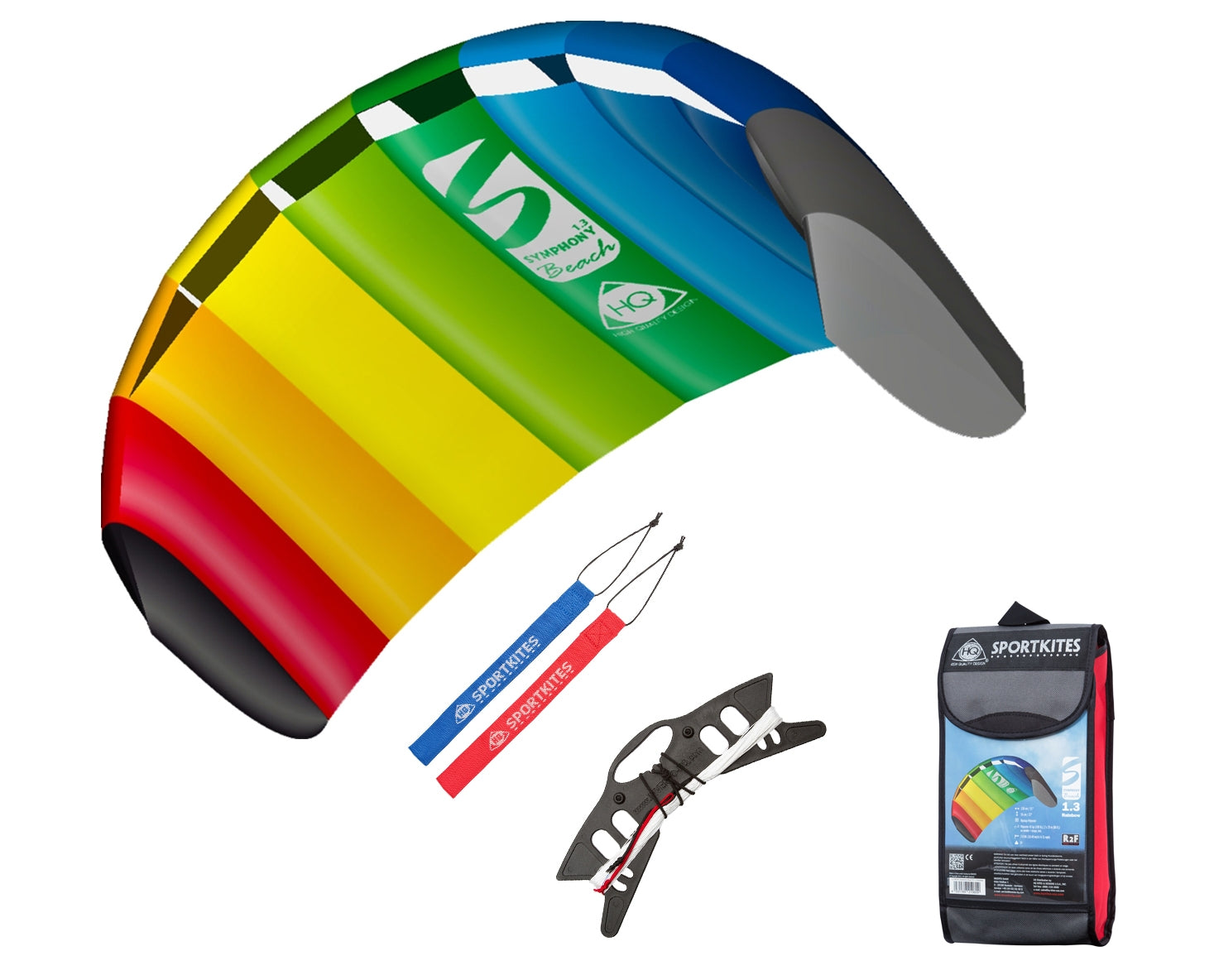 HQ Lenkmatte HQ Symphony Beach III 1.3 Rainbow Ready to Fly Lenkmatte 2 Leiner Kite Matte