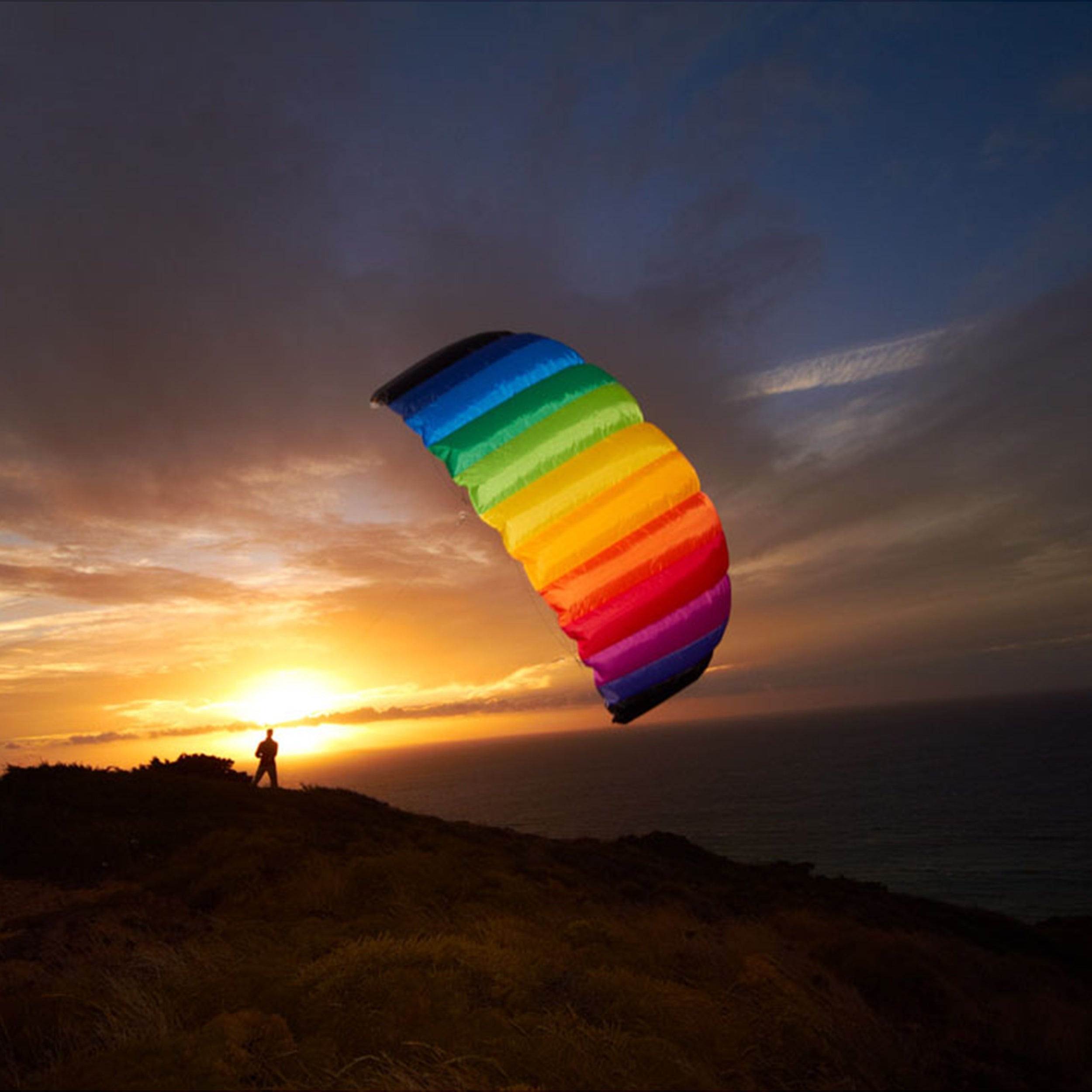 HQ Lenkmatte HQ Symphony Beach III 2.2 Rainbow Ready to Fly Lenkmatte 2 Leiner Kite Matte