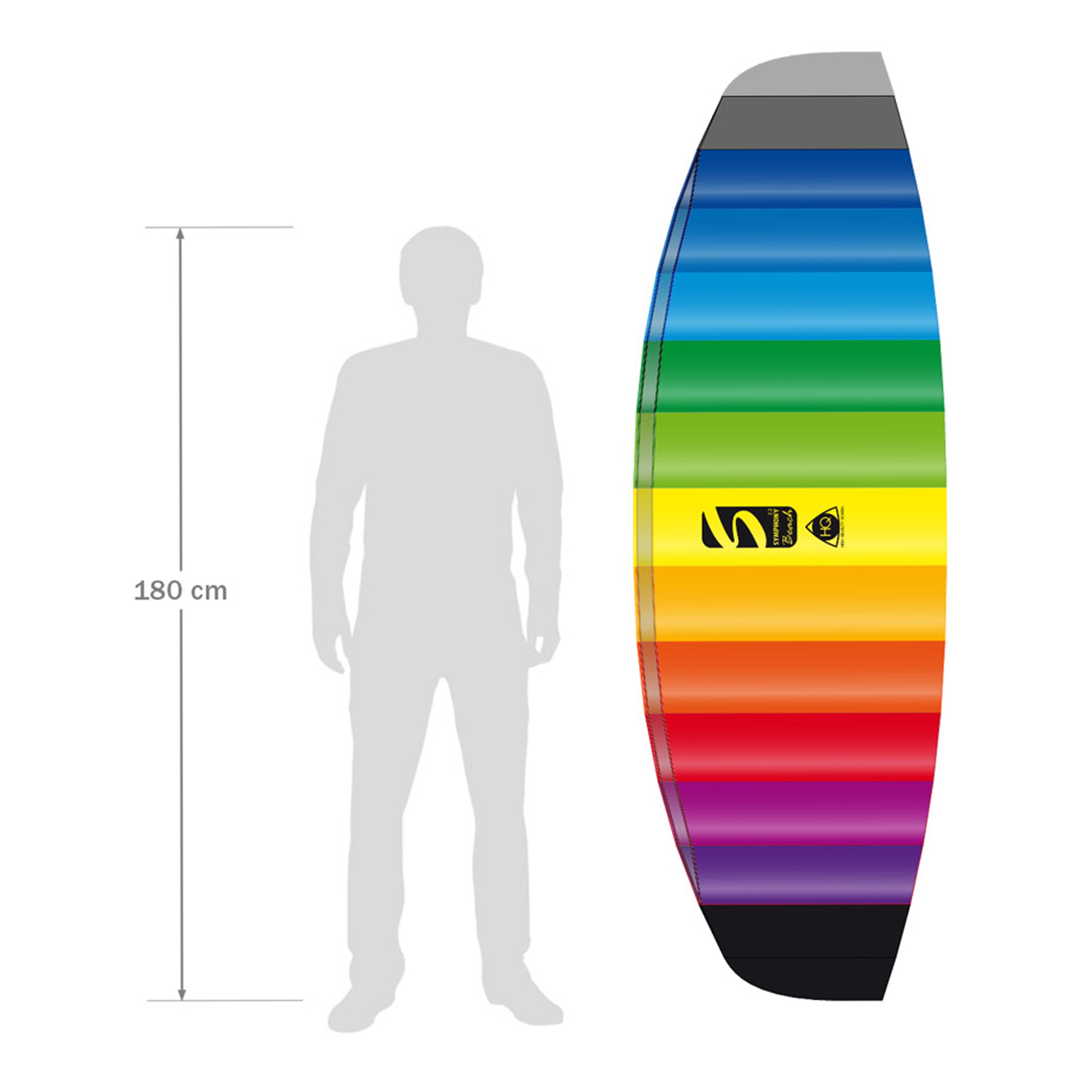 HQ Lenkmatte HQ Symphony Beach III 2.2 Rainbow Bundle Ready to Fly Lenkmatte 2 Leiner Kite Matte