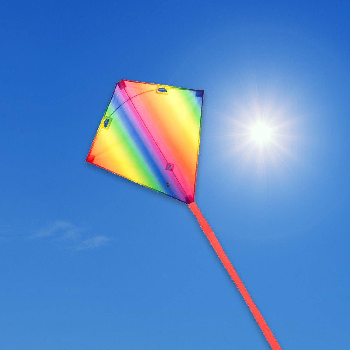 HQ Kinderdrachen Zweileiner Lenkdrachen HQ Dancer Rainbow II Expansion Kite inkl. 15 m Drachenschwanz Flugdrache