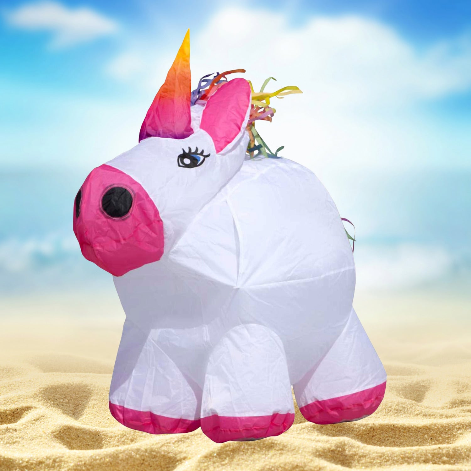 HQ Bodenwindspiel HQ Bouncing Buddy Unicorn Einhorn bunte Windspiele für den Garten oder Strand
