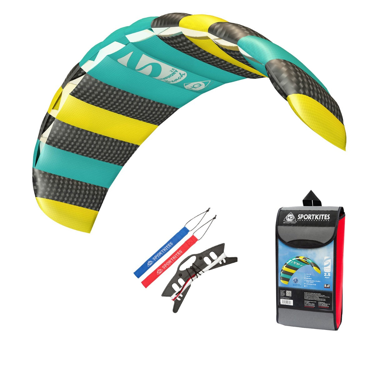 HQ Lenkmatte HQ Symphony Beach III 2.5 Aqua R2F Allround Lenkmatte Kite