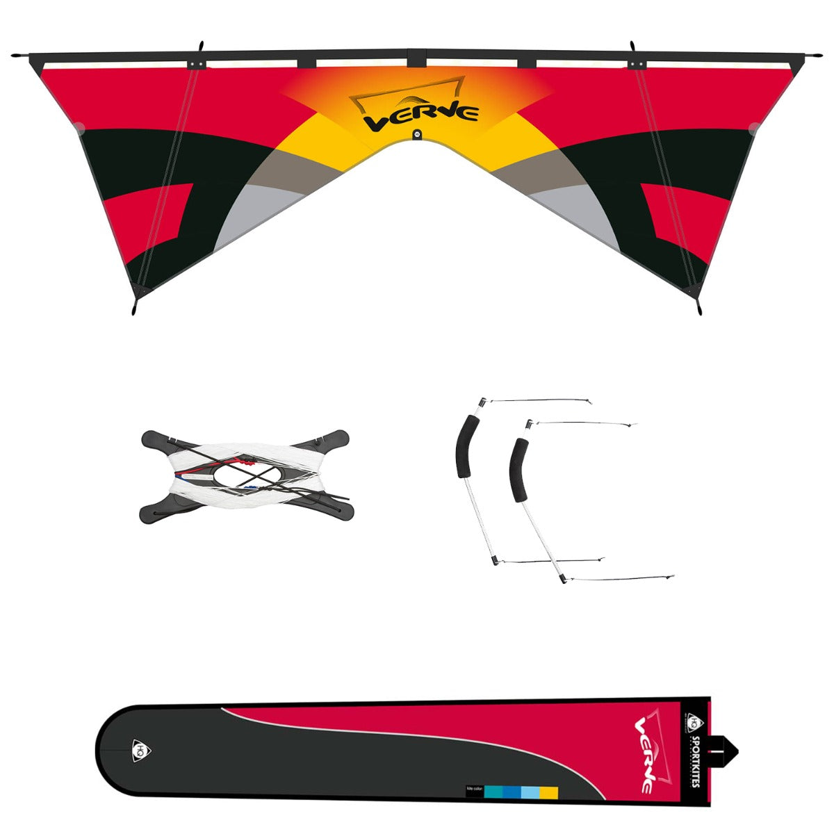 HQ Vierleiner Lenkdrachen HQ Verve Blaze 252 cm Drachen Quad Flugdrachen