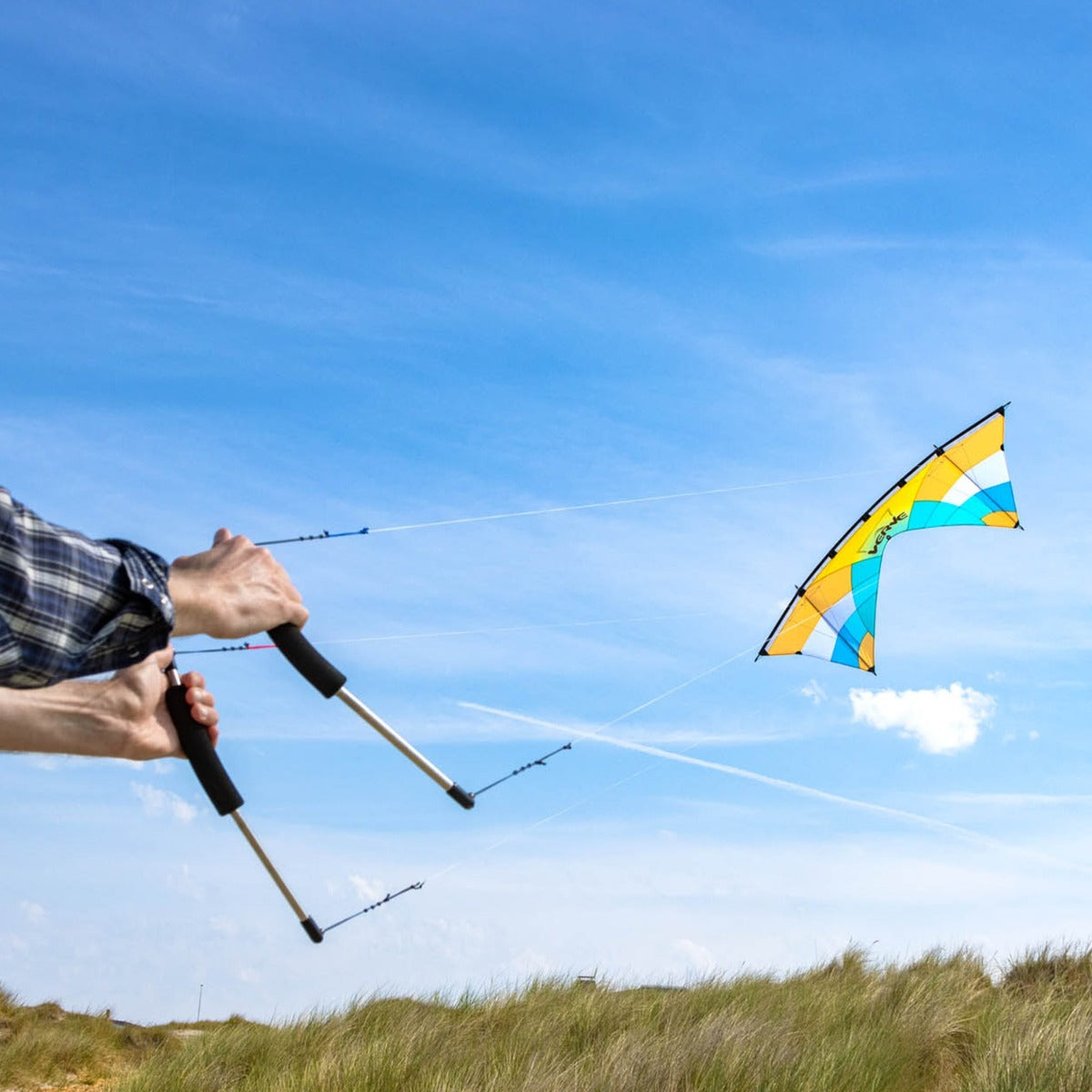 HQ Vierleiner Lenkdrachen HQ Verve Aqua 252 cm Drachen Quad Flugdrachen