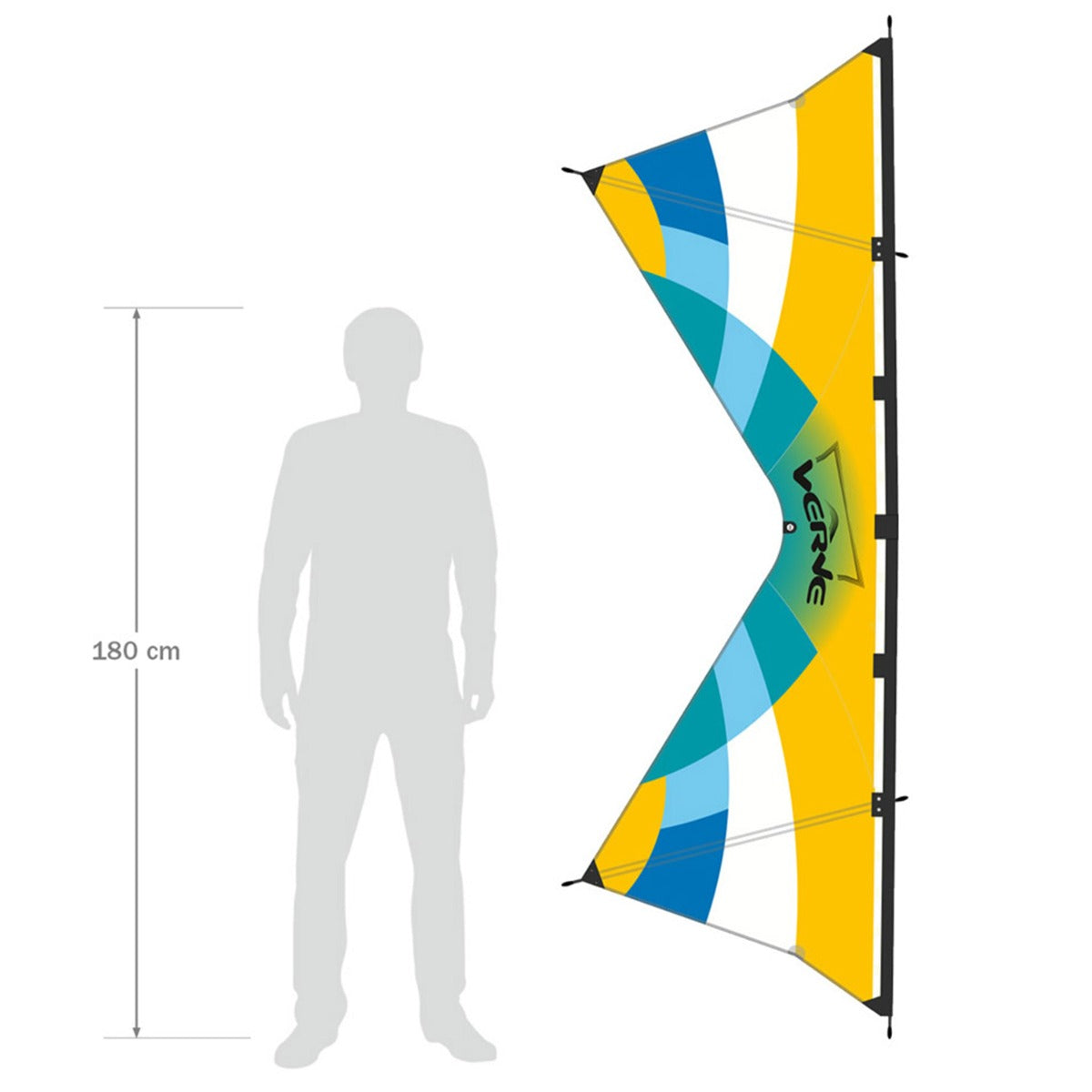 HQ Vierleiner Lenkdrachen HQ Verve Aqua 252 cm Drachen Quad Flugdrachen