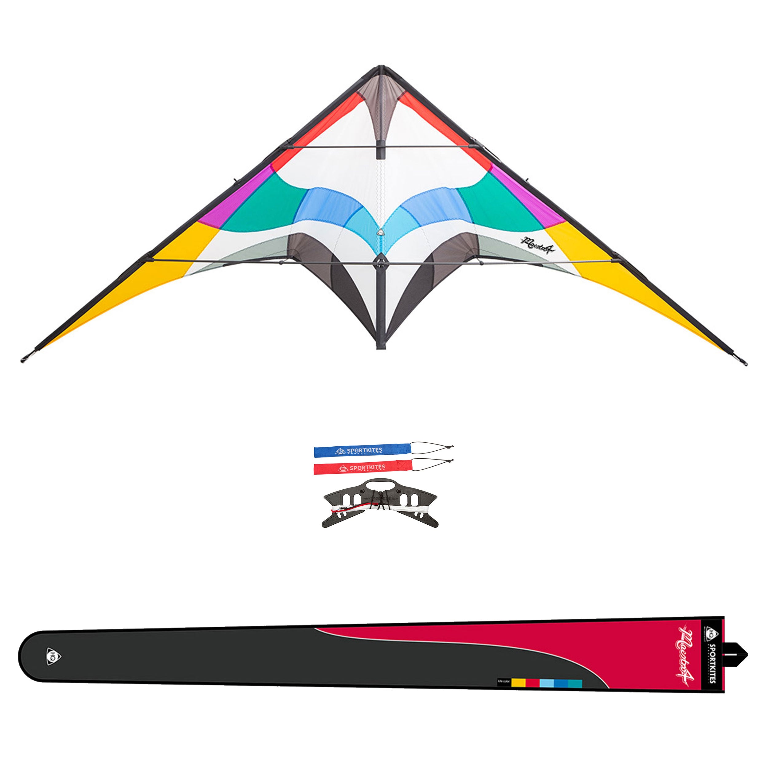 HQ Maestro 4 Lenkdrachen – Freestyle Trick Drachen 220 cm, inkl. Dyneema-Schnüre, Allrounder ab 14 Jahren