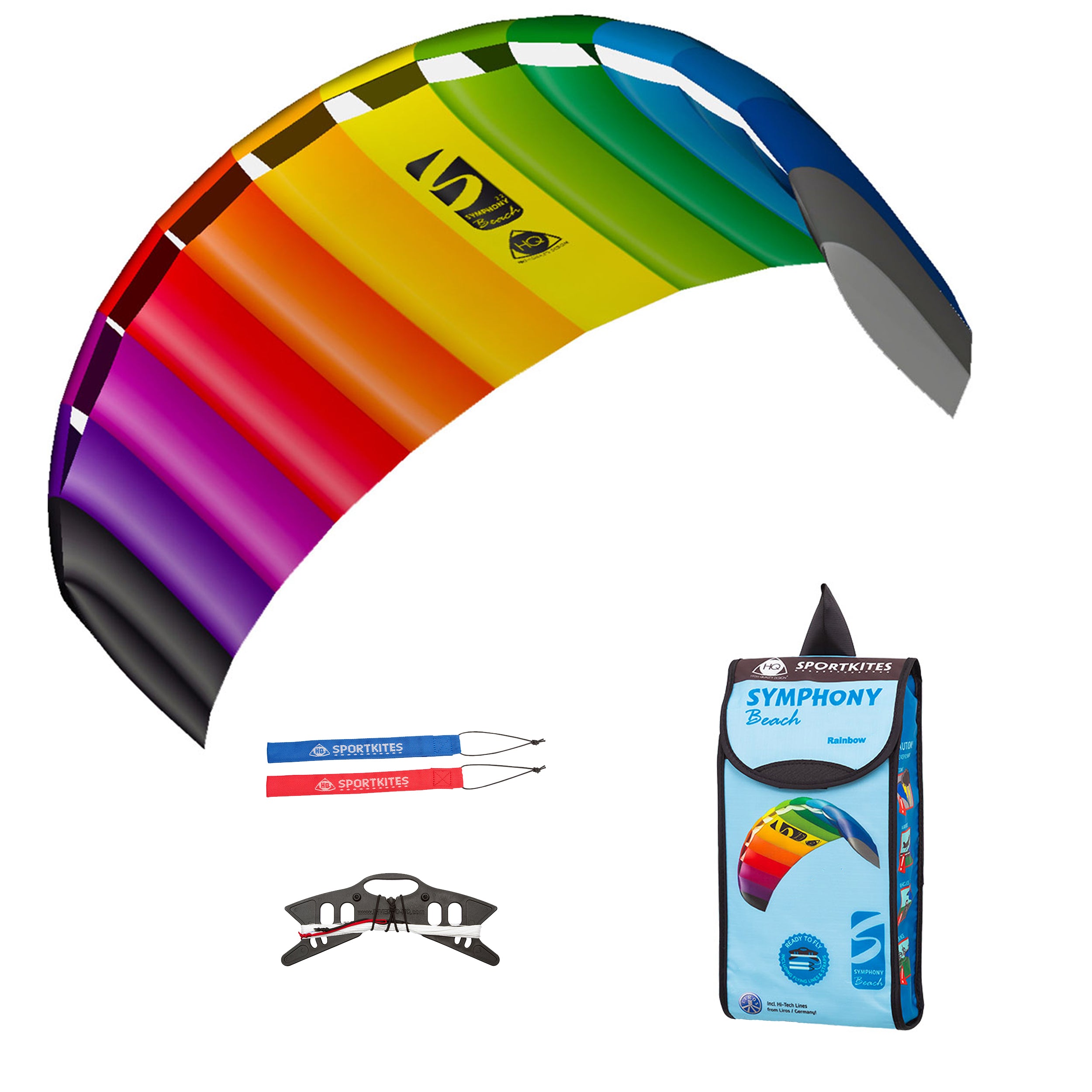 HQ Lenkmatte HQ Symphony Beach III 2.2 Rainbow Ready to Fly Lenkmatte 2 Leiner Kite Matte