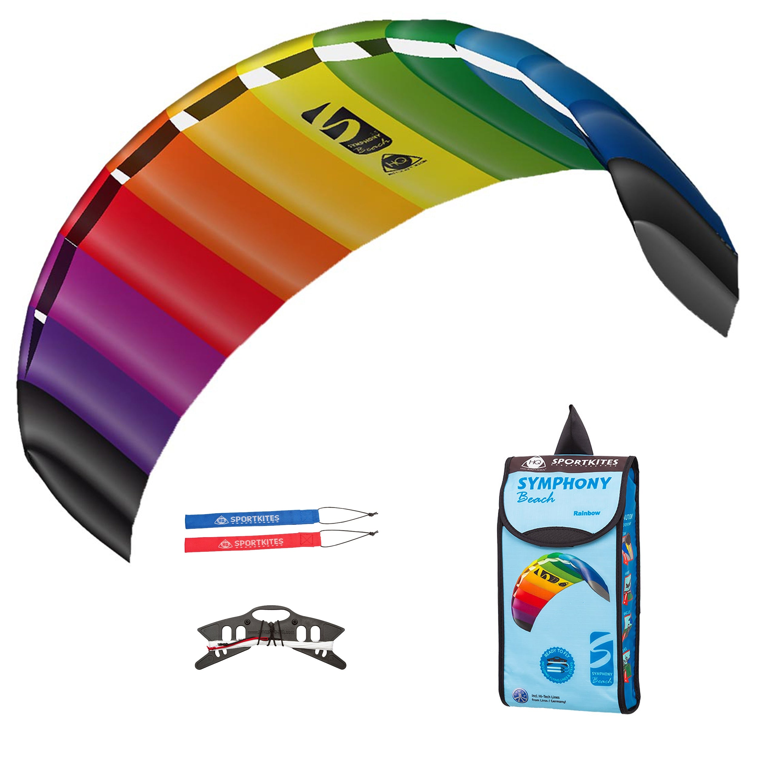 HQ Lenkmatte HQ Symphony Beach III 2.5 Rainbow Ready to Fly Lenkmatte 2 Leiner Kite Matte