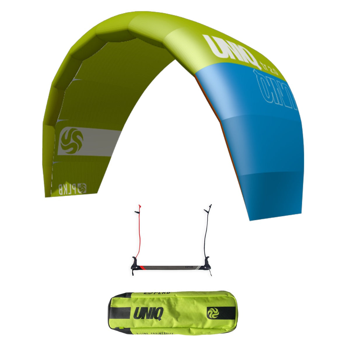 PLKB Uniq TR Trainer Kite | Lenkmatte 2 Leiner mit Bar und Single Skin Lenkdrachen Matte R2F | von Peter Lynn Kites