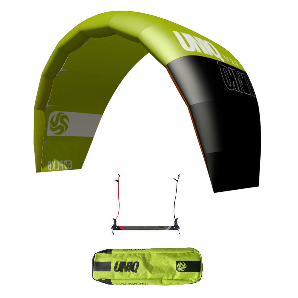 PLKB Uniq TR Trainer Kite | Lenkmatte 2 Leiner mit Bar und Single Skin Lenkdrachen Matte R2F | von Peter Lynn Kites