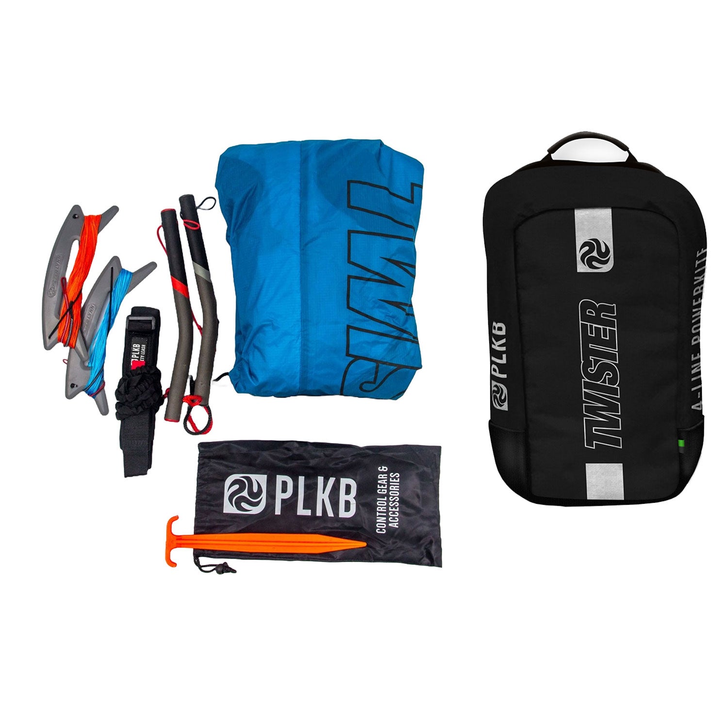 PLKB Twister Lenkmatte 4 Leiner | 4 Leinen Lenkdrachen mit Handles und Kite Killer Powerkite flugfertig | verschiedene Größen