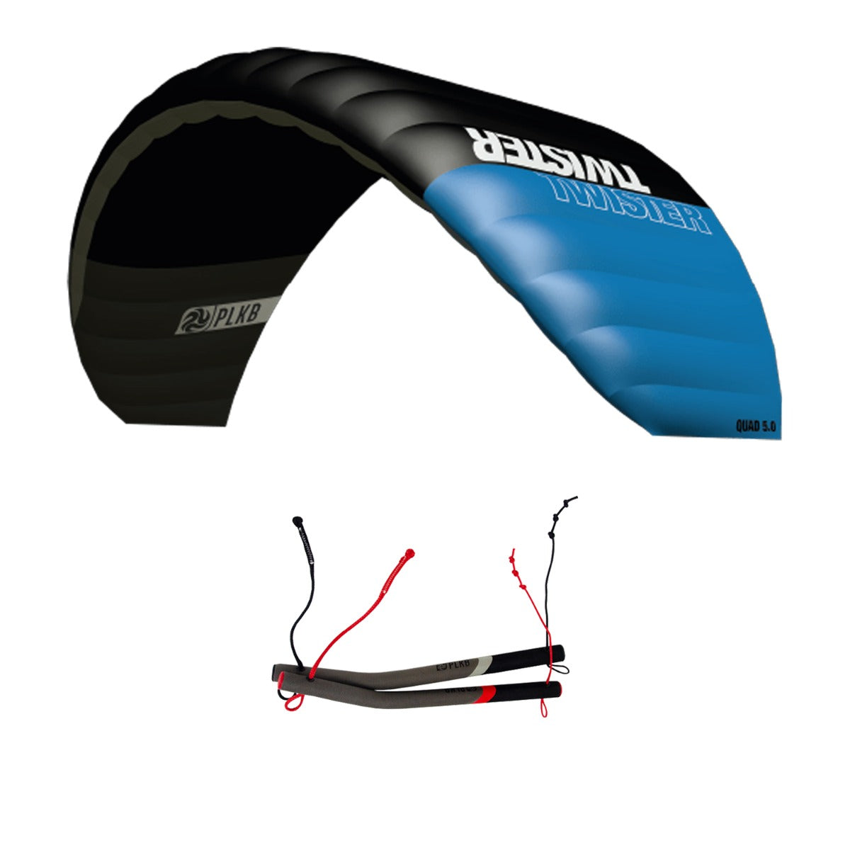 PLKB Twister Lenkmatte 4 Leiner | 4 Leinen Lenkdrachen mit Handles und Kite Killer Powerkite flugfertig | verschiedene Größen