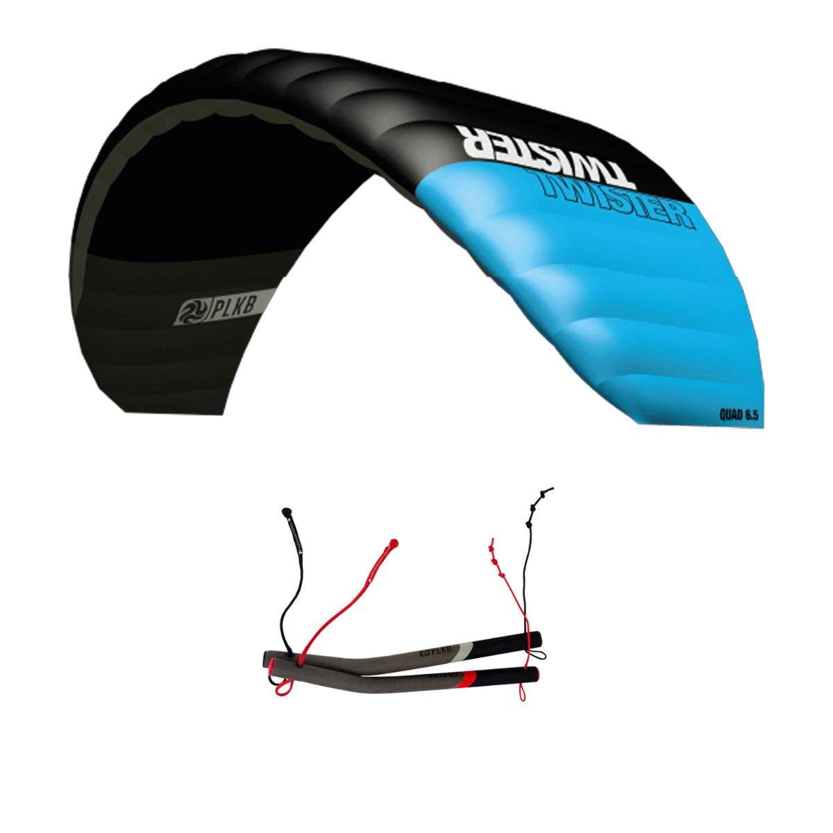 PLKB Twister Lenkmatte 4 Leiner | 4 Leinen Lenkdrachen mit Handles und Kite Killer Powerkite flugfertig | verschiedene Größen