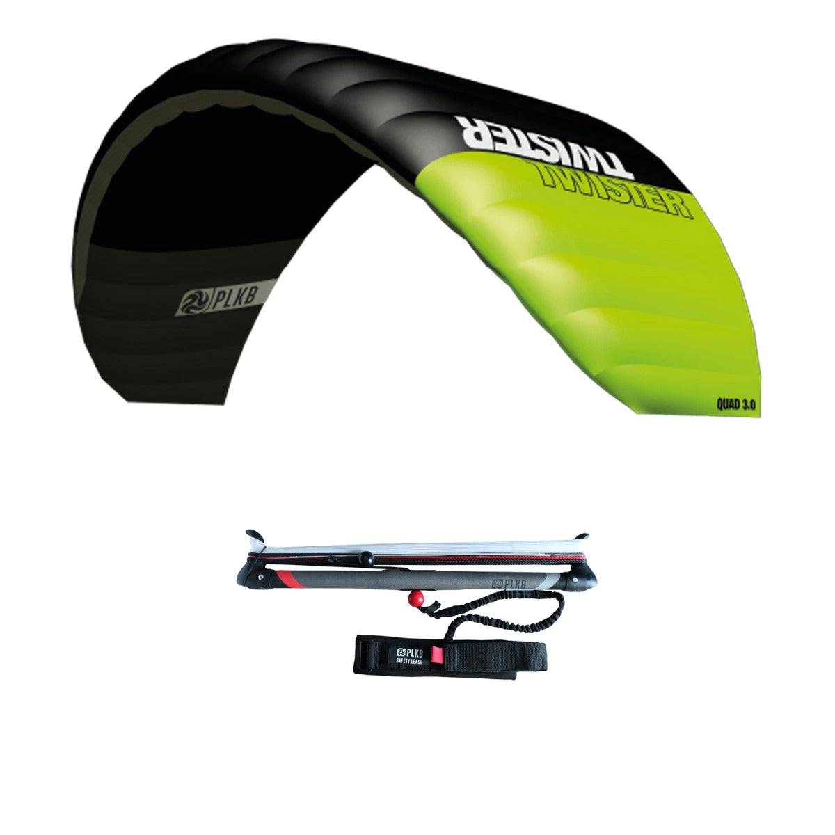 PLKB Twister Lenkmatte 4 Leiner | 4 Leinen Lenkdrachen mit Controlbar und Kite Killer Powerkite flugfertig | verschiedene Größen