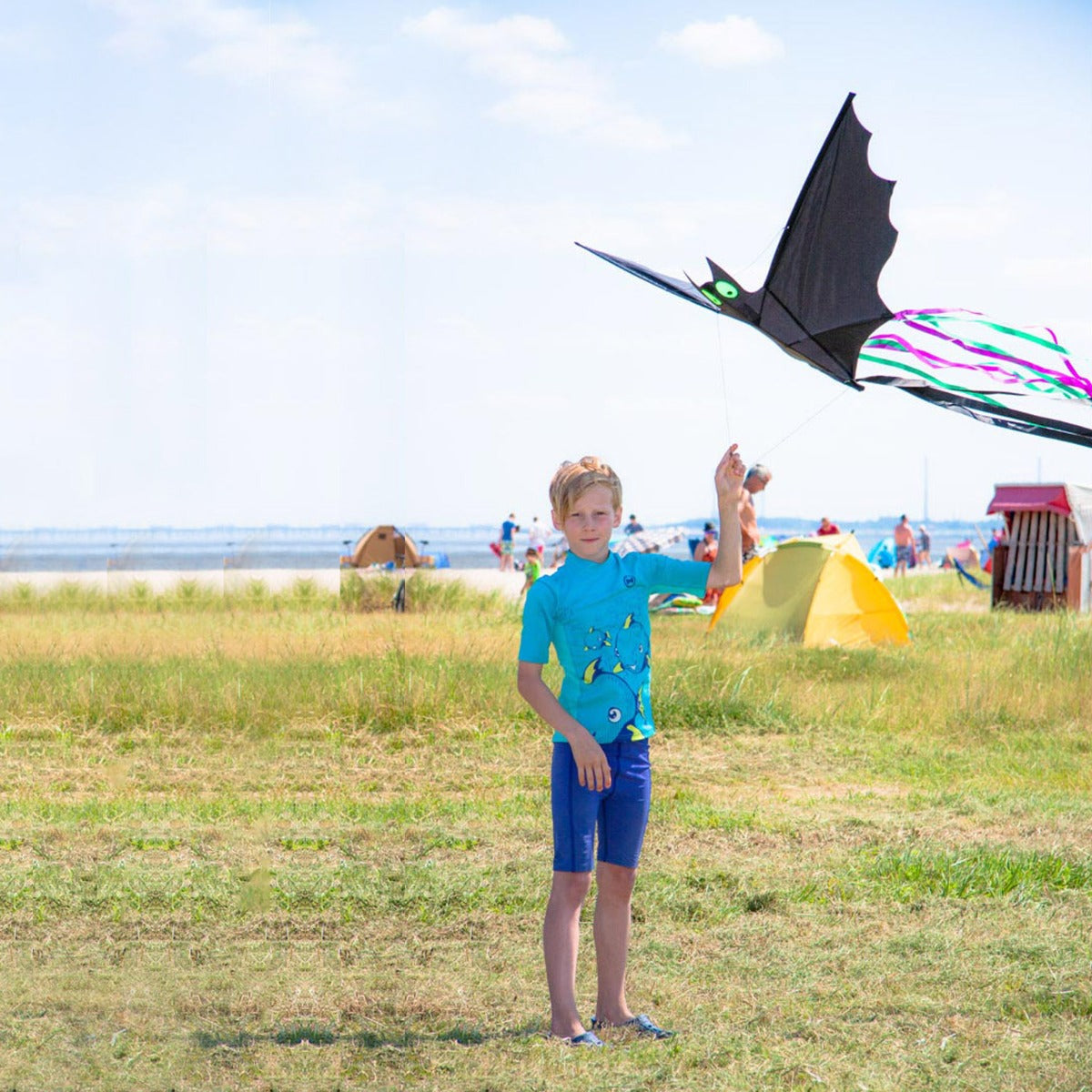 HQ Kinderdrachen Einleiner Drachen HQ Bat Black L Fledermaus 120 cm Flugdrache