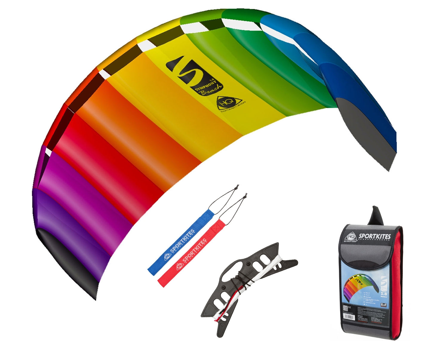 HQ Lenkmatte HQ Symphony Beach III 1.8 Rainbow Ready to Fly Lenkmatte 2 Leiner Kite Matte