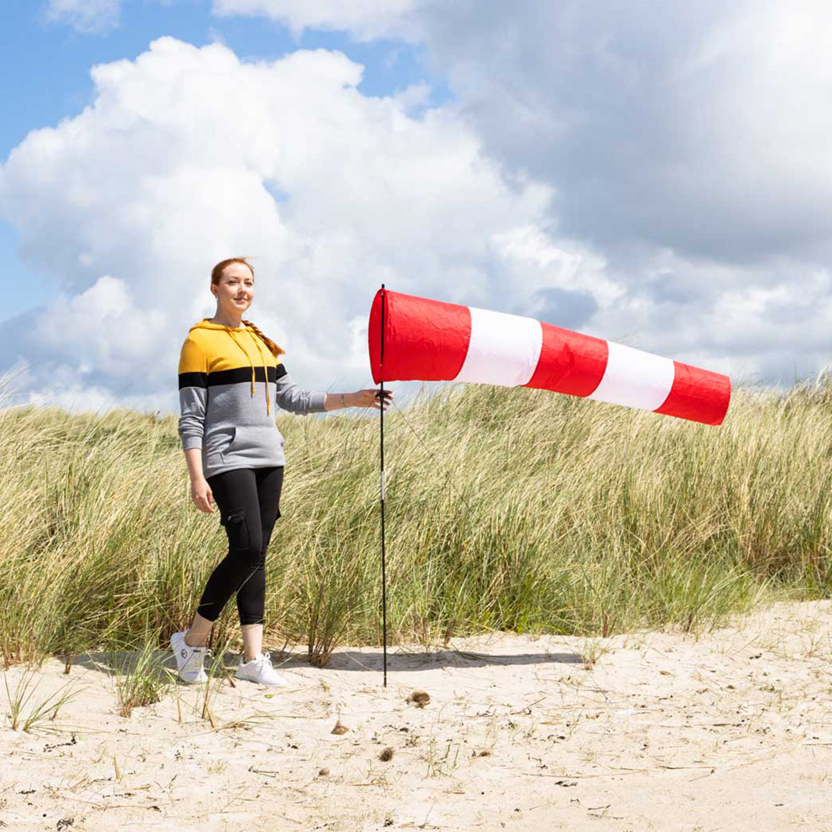 HQ Windspiel Windsock Airport 150 cm Garten Dekoration Wetterfahne Windsack