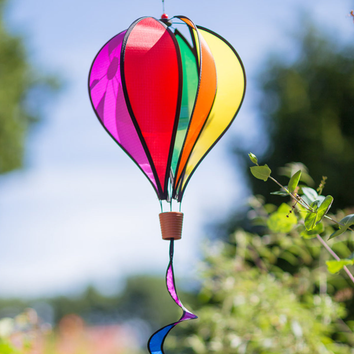 HQ Windspiel Hot Air Balloon Twist Rainbow Garten Dekoration