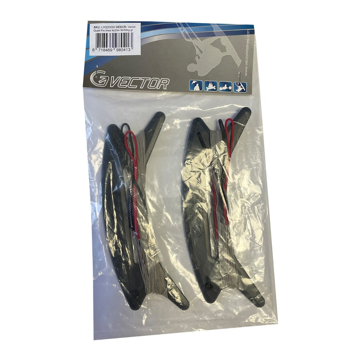 Vector Quad Pro Drachenschnur Dyneema Drachenleine 50/50 Kp 4 x 20 m für Vierleiner Drachen