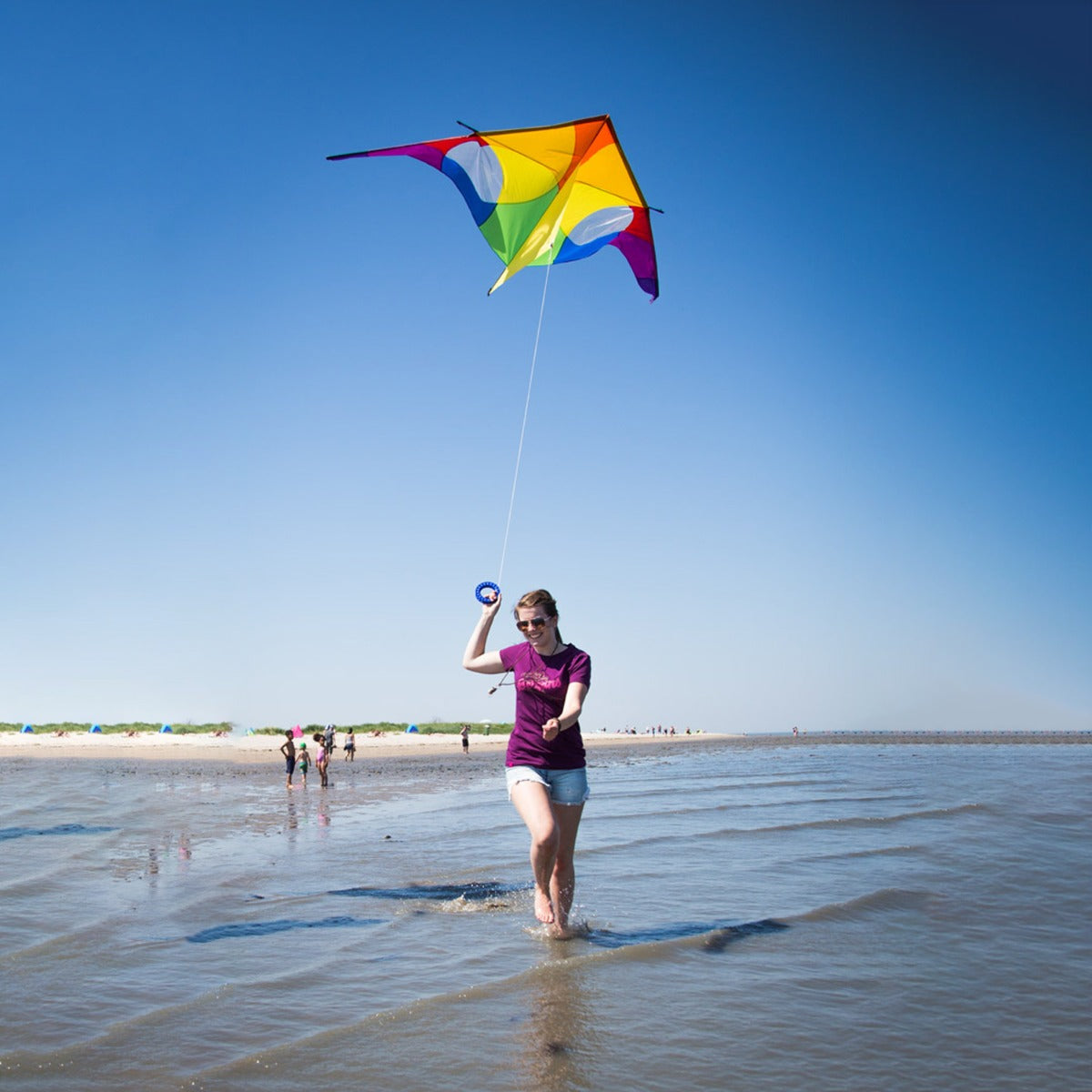 HQ Kinderdrachen Einleiner Drachen HQ Delta XL Rainbow 3 m Flugdrachen