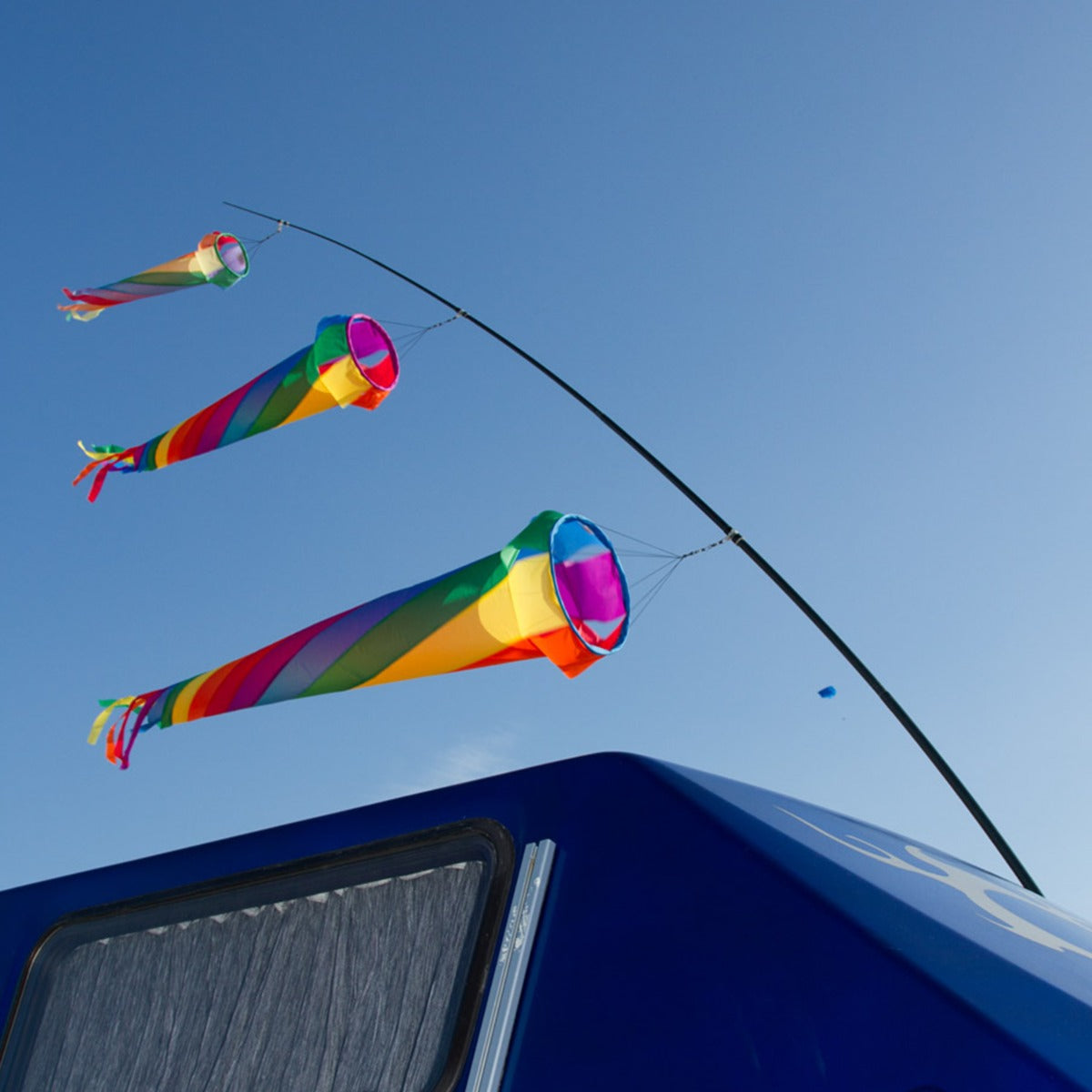 HQ Windspiel Turbine HQ Windturbine 180 cm Rainbow Windsack Leinenschmuck Windfahne