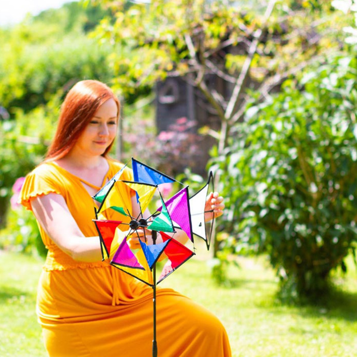 HQ Windspiel HQ Mini Duett Rainbow Gartendeko Windrad Windfahne