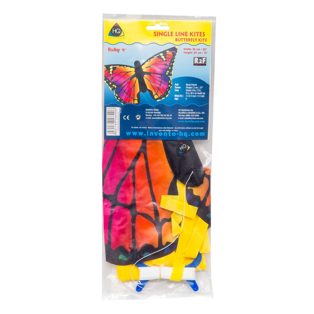 HQ Kinderdrachen Einleiner Drachen HQ Butterfly Kite Ruby R Schmetterling Flugdrache