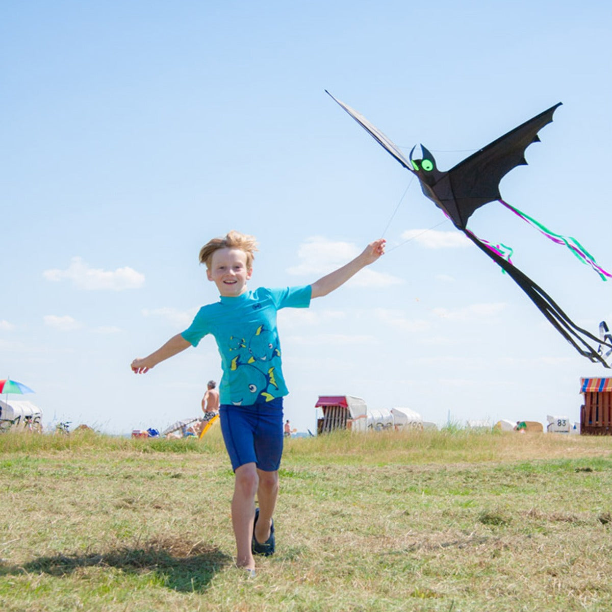 HQ Kinderdrachen Einleiner Drachen HQ Bat Black S Fledermaus 60 cm Flugdrache