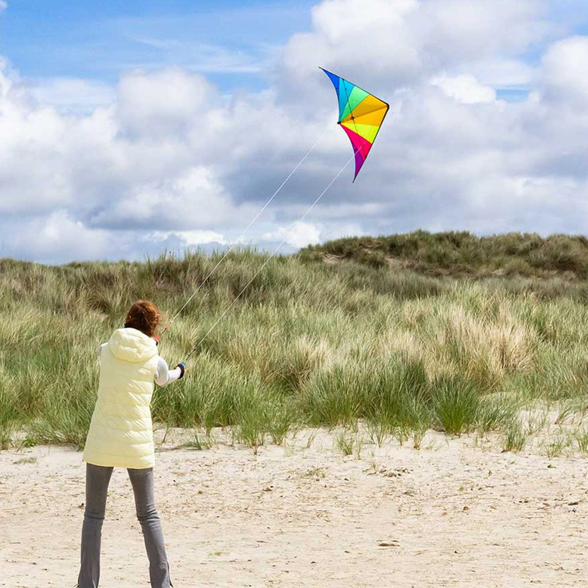 HQ Lenkdrachen HQ Delta Hawk Neon-Rainbow 146 cm Speed & Power Drachen