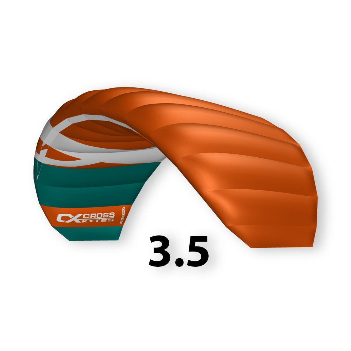 CrossKites Quattro 3.5 Orange Vierleiner Lenkmatte Lenkdrachen mit Handles R2F Kite