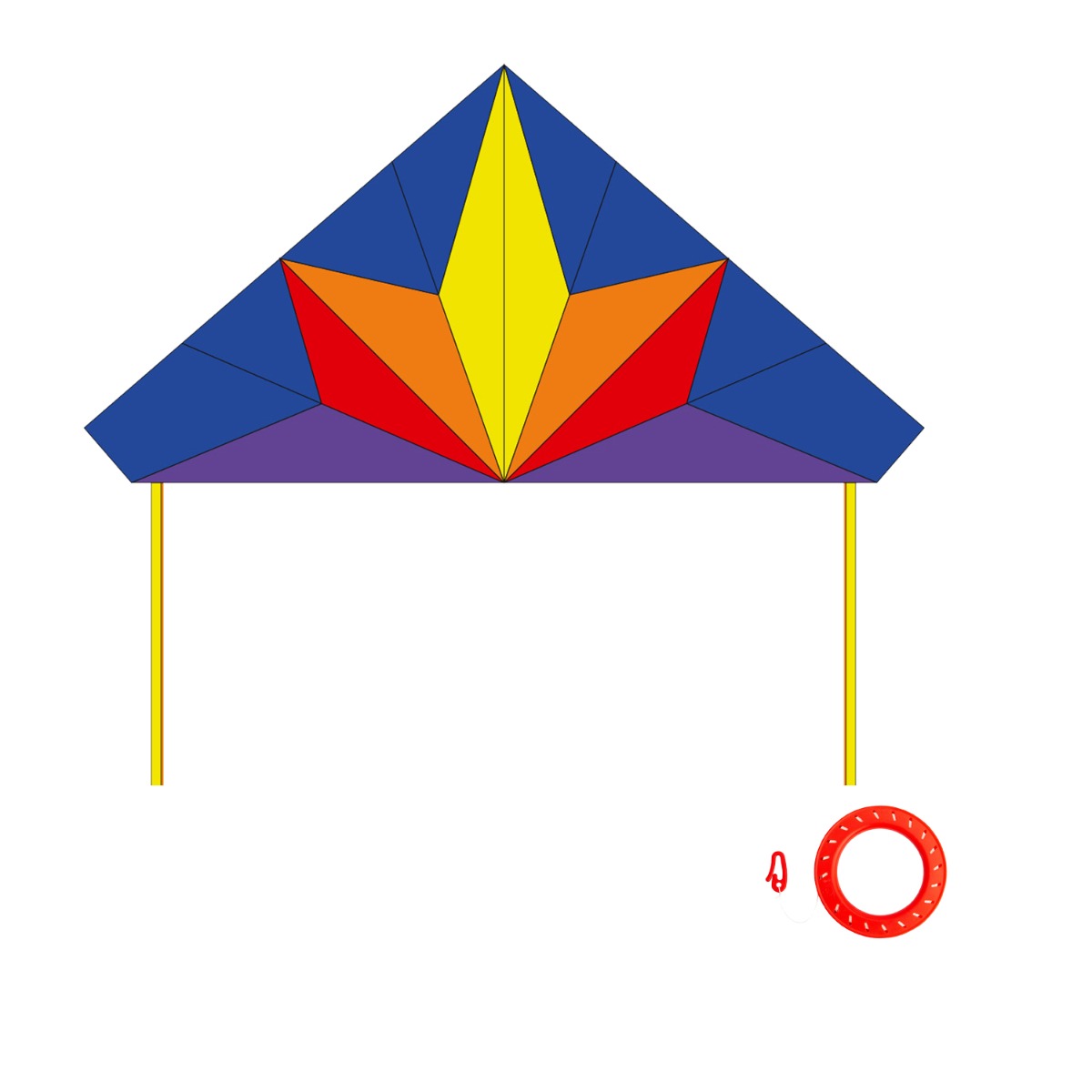 HQ Kinderdrachen Einleiner Drachen HQ Delta Stern 134 cm Flugdrache