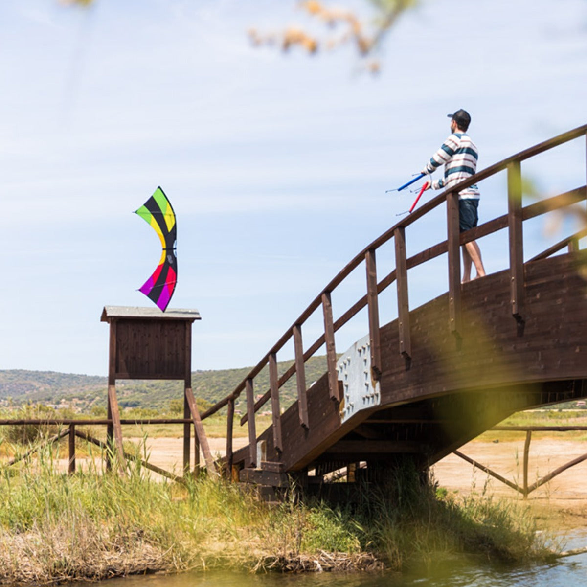 HQ Vierleiner Lenkdrachen HQ Mojo Rainbow Drachen Quad Flugdrachen