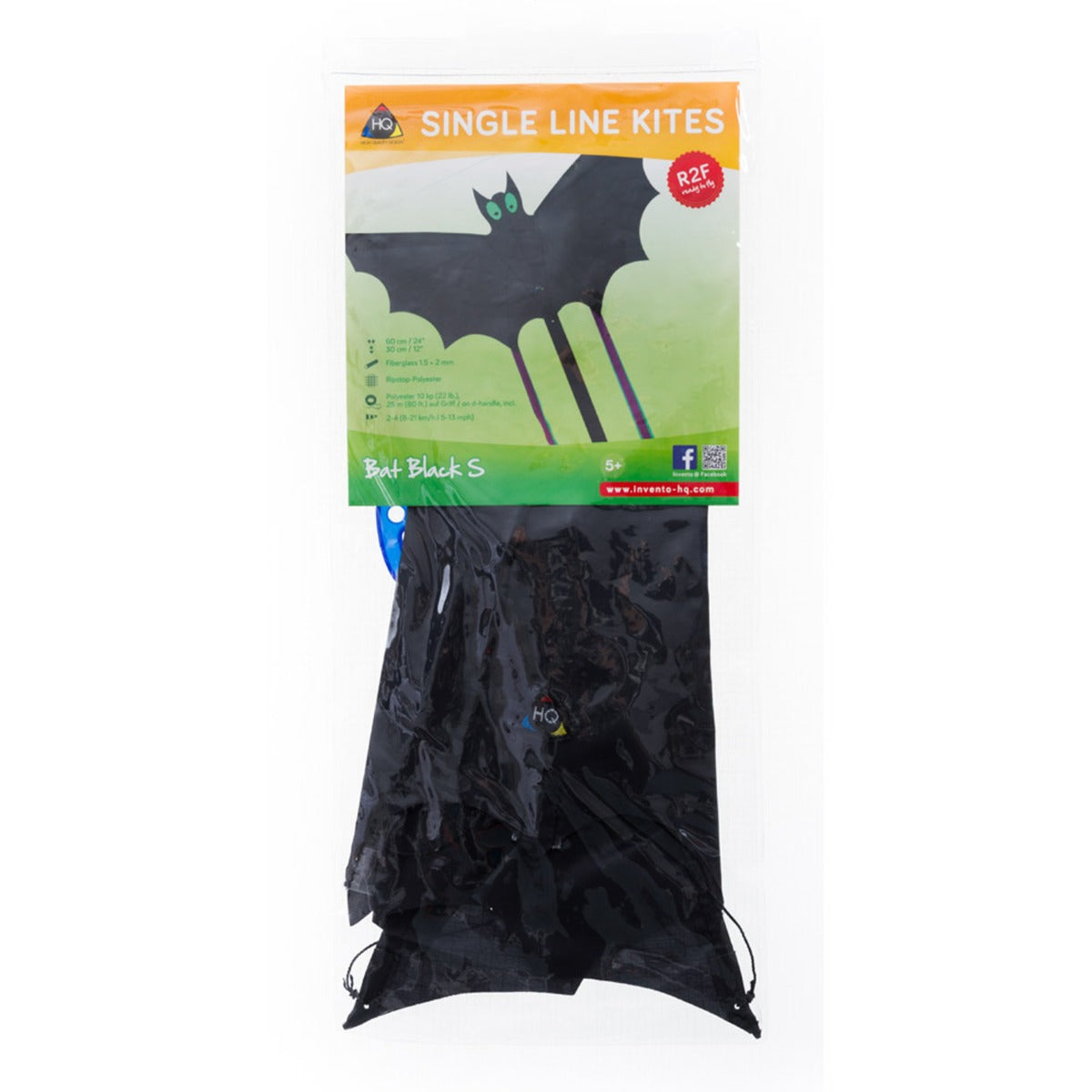 HQ Kinderdrachen Einleiner Drachen HQ Bat Black S Fledermaus 60 cm Flugdrache