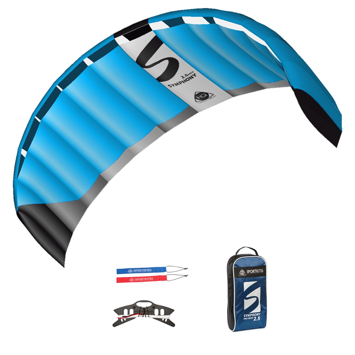 HQ Lenkmatte HQ Symphony Pro 2.5 Neon Blue Allround Lenkmatte 2 Leiner Kite Matte