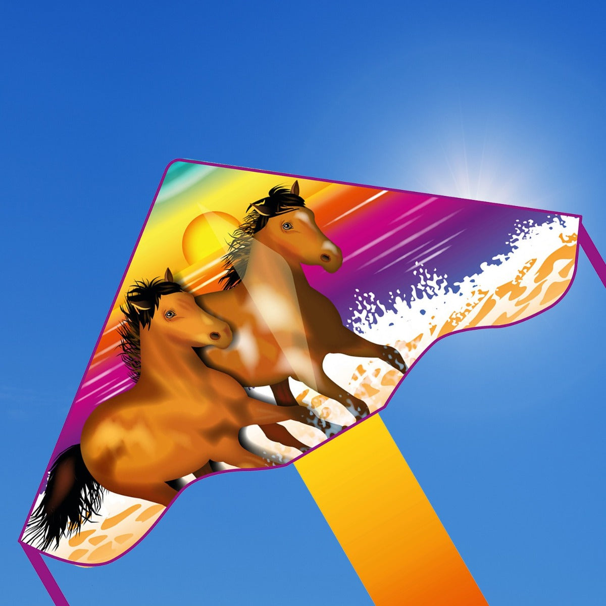 HQ Kinderdrachen Einleiner Drachen HQ Simple Flyer Wild Horses 85 cm Flugdrachen