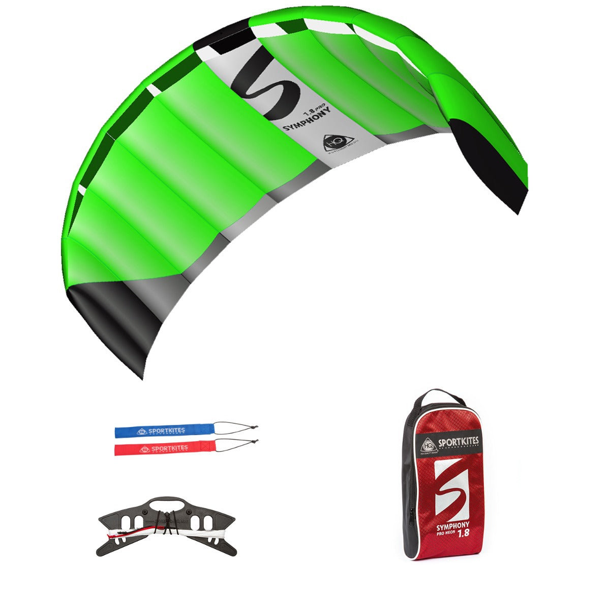 HQ Lenkmatte HQ Symphony Pro 1.8 Neon Green Allround Lenkmatte 2 Leiner Kite Matte