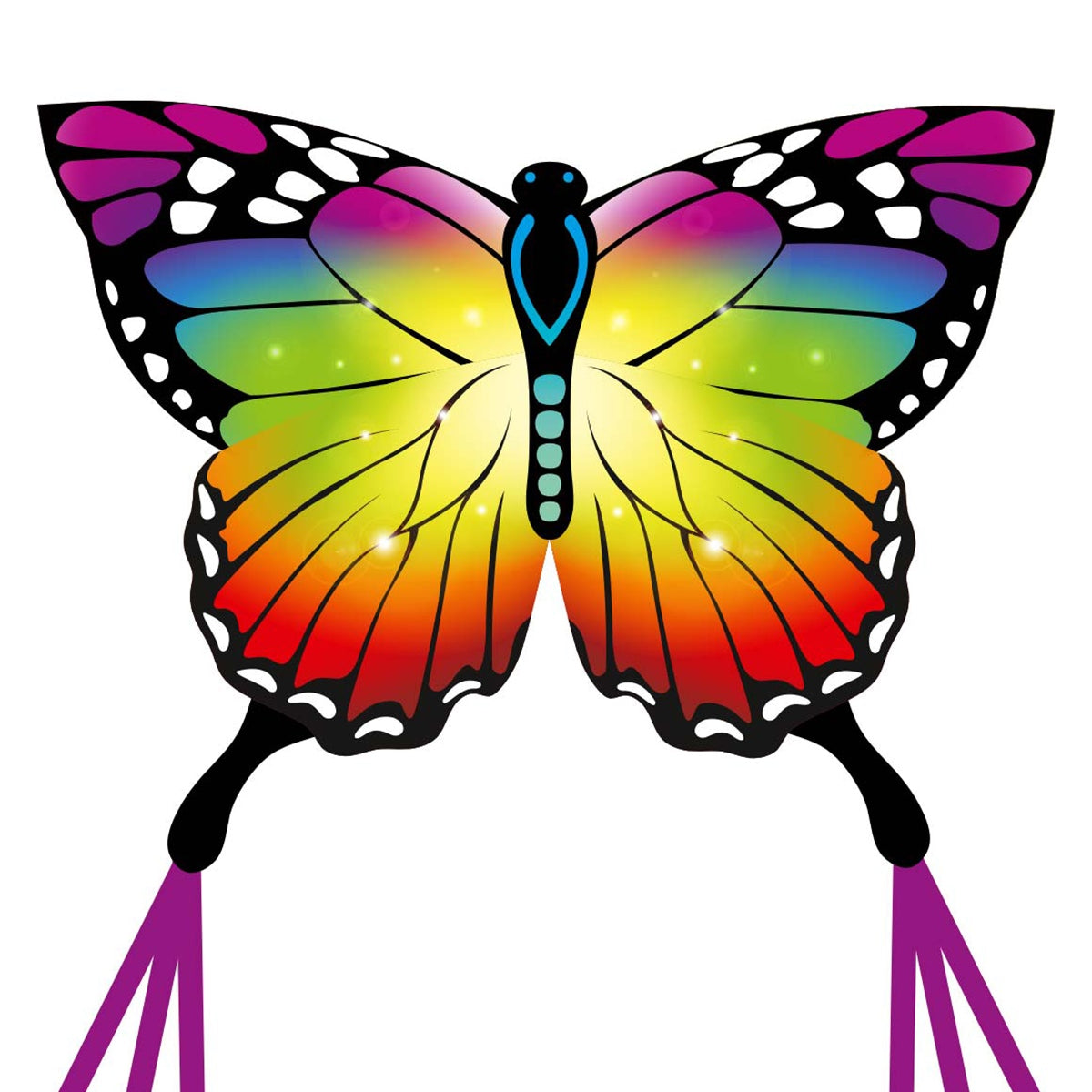 HQ Kinderdrachen Einleiner Drachen HQ Butterfly Kite Rainbow Schmetterling Flugdrache