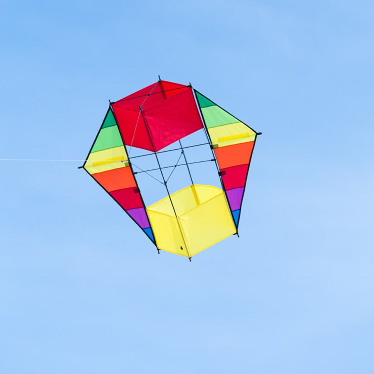 HQ Kinderdrachen Einleiner Drachen HQ F-Box Beach Rainbow 100 cm Kastendrachen Flugdrache
