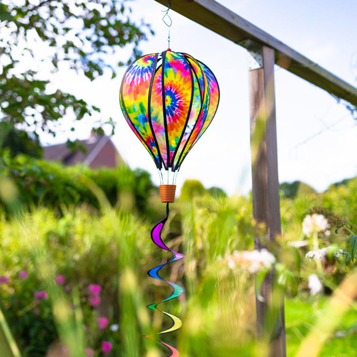 HQ Windspiel Heißluftballon HQ Hot Air Balloon Twist Tie Dye Windsack Garten Dekoration