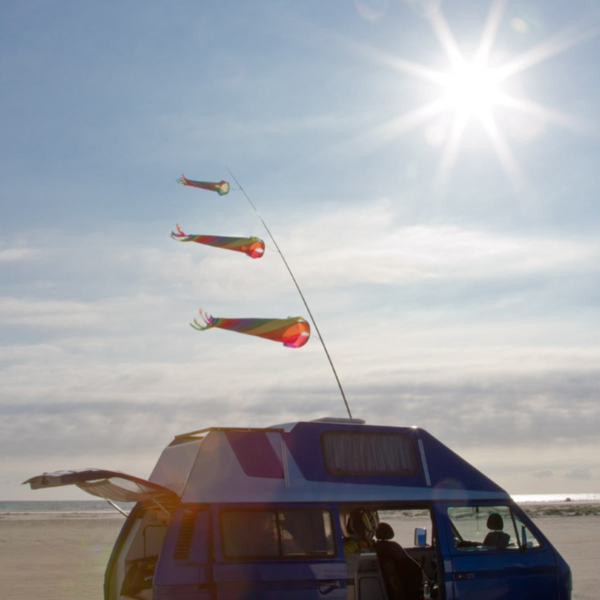 HQ Windspiel Turbine HQ Windturbine 110 cm Rainbow Windsack Leinenschmuck Windfahne