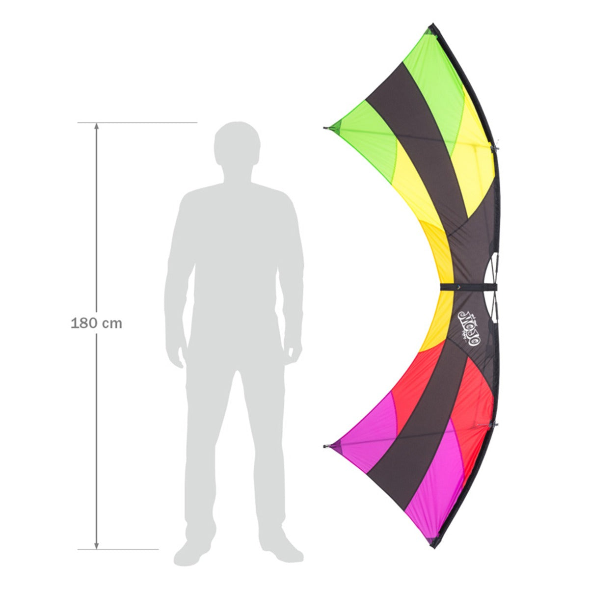 HQ Vierleiner Lenkdrachen HQ Mojo Rainbow Drachen Quad Flugdrachen